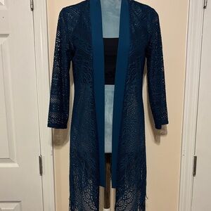 R&M Richards Deep Blue Lace Duster